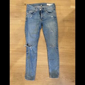 WOMENS RAG & BONE SKINNY JEANS WITH HOLES